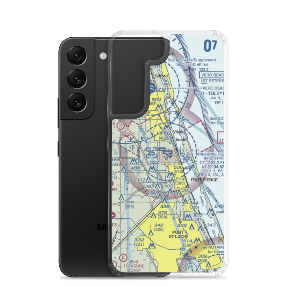 St Lucie County International Airport (FPR) VFR Sectional Samsung Case Samsung Galaxy S22 model shown