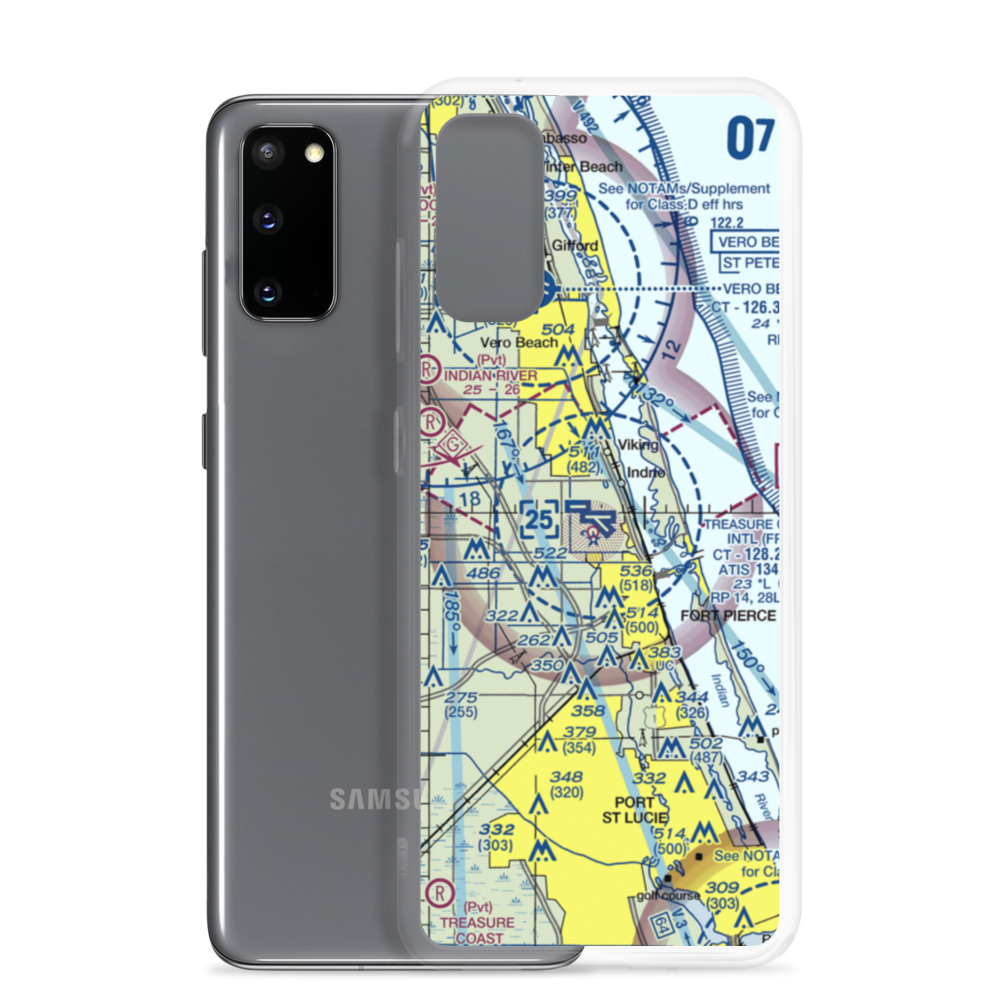 St Lucie County International Airport (FPR) VFR Sectional Samsung Case Samsung Galaxy S20 model shown