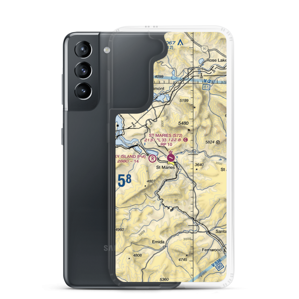 St Maries Municipal Airport (S72) VFR Sectional Samsung Case Samsung Galaxy S21 model shown