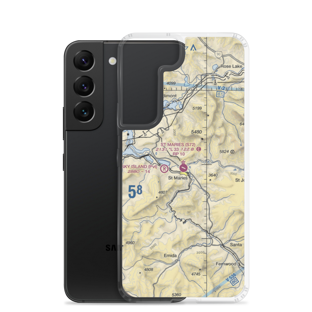 St Maries Municipal Airport (S72) VFR Sectional Samsung Case Samsung Galaxy S22 model shown