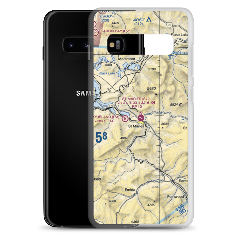 St Maries Municipal Airport (S72) VFR Sectional Samsung Case Samsung Galaxy S10+ model shown