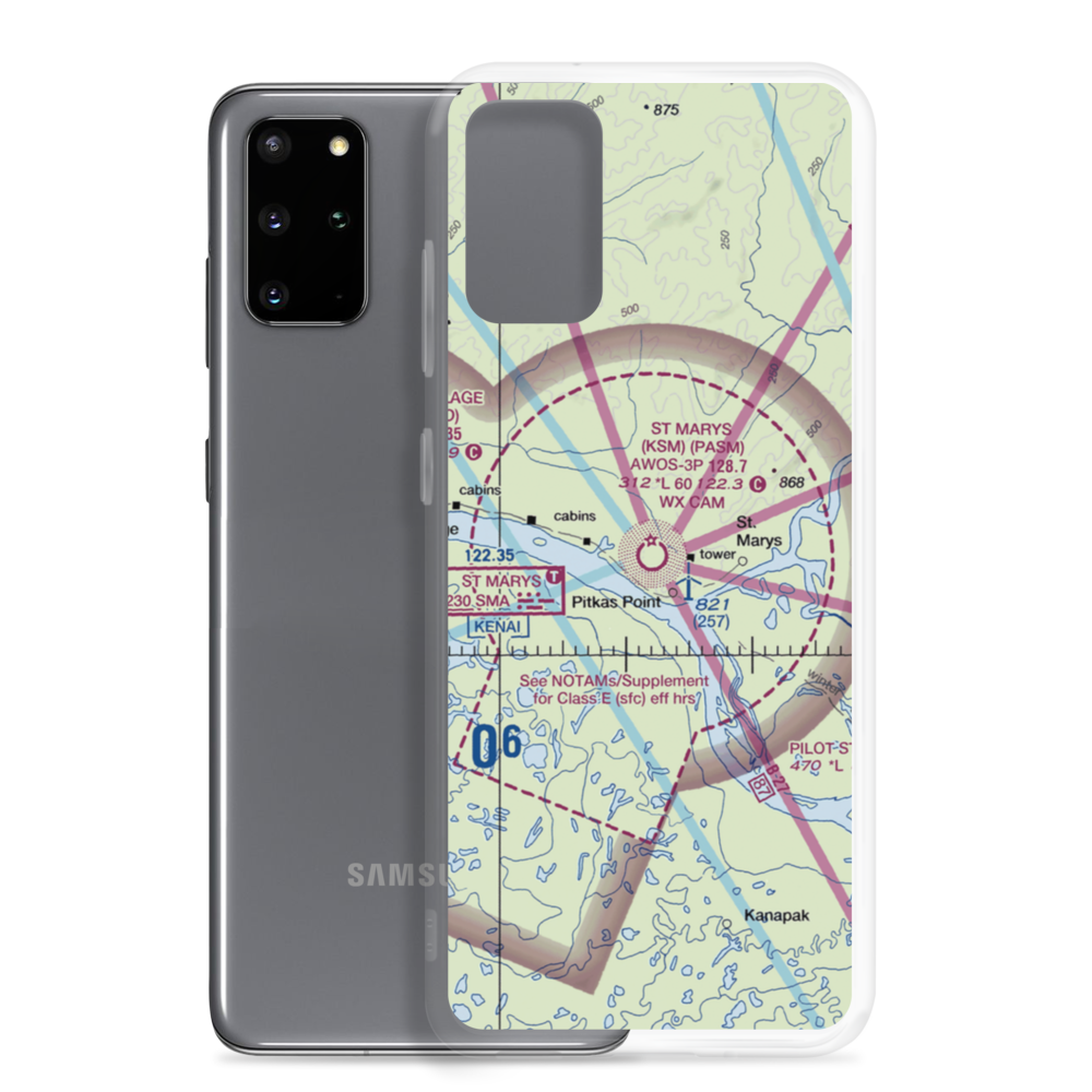 St Mary's Airport (KSM) VFR Sectional Samsung Case Samsung Galaxy S20 Plus model shown