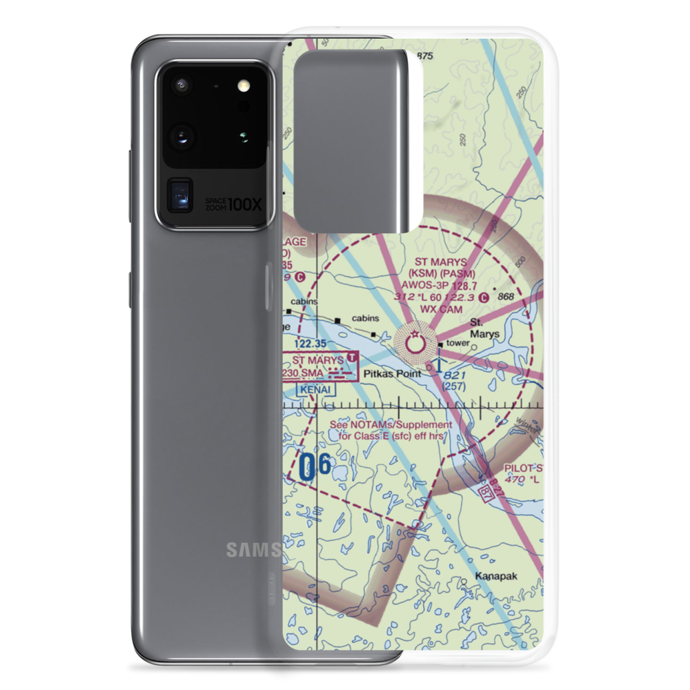 St Mary's Airport (KSM) VFR Sectional Samsung Case Samsung Galaxy S20 Ultra model shown