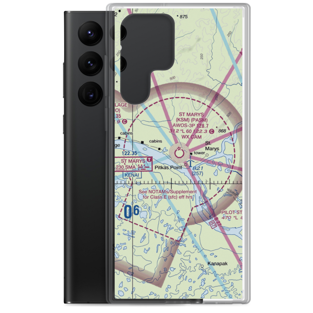 St Mary's Airport (KSM) VFR Sectional Samsung Case Samsung Galaxy S22 Ultra model shown