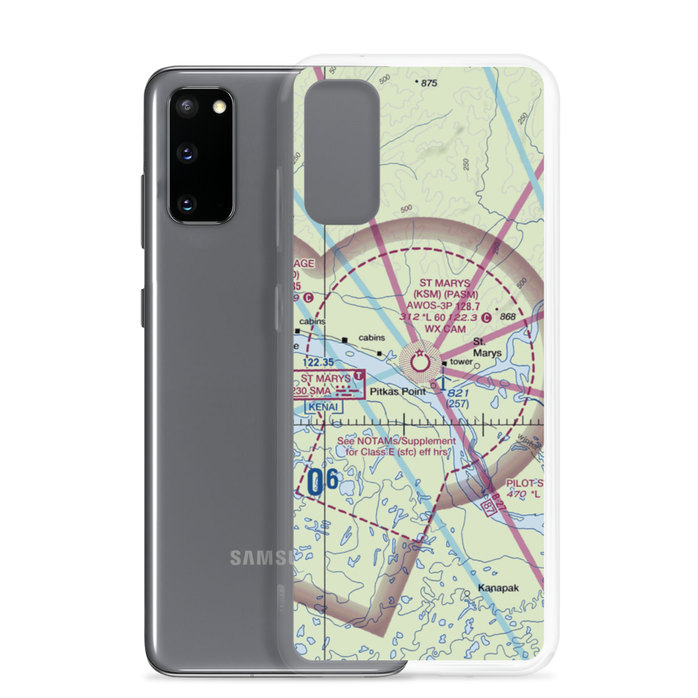 St Mary's Airport (KSM) VFR Sectional Samsung Case Samsung Galaxy S20 model shown