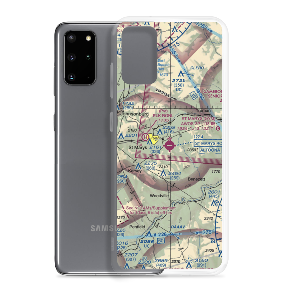 St Marys Municipal Airport (OYM) VFR Sectional Samsung Case Samsung Galaxy S20 Plus model shown