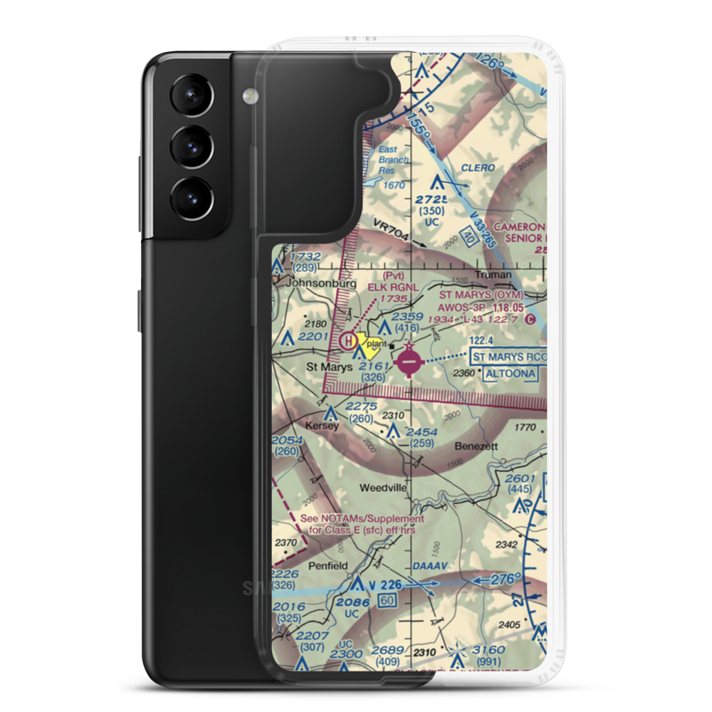 St Marys Municipal Airport (OYM) VFR Sectional Samsung Case Samsung Galaxy S21 Plus model shown