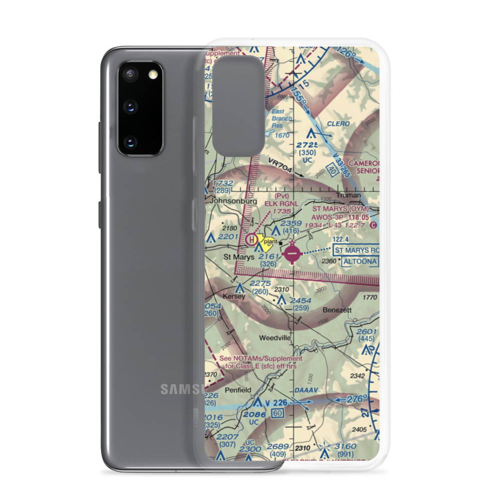 St Marys Municipal Airport (OYM) VFR Sectional Samsung Case Samsung Galaxy S20 model shown