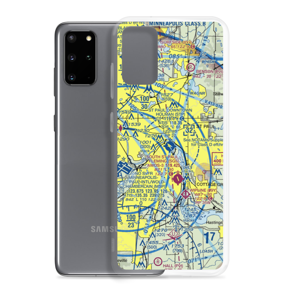 St Paul Downtown Holman Field (STP) VFR Sectional Samsung Case Samsung Galaxy S20 Plus model shown