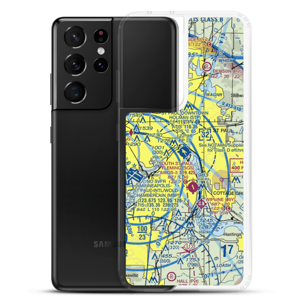 St Paul Downtown Holman Field (STP) VFR Sectional Samsung Case Samsung Galaxy S21 Ultra model shown