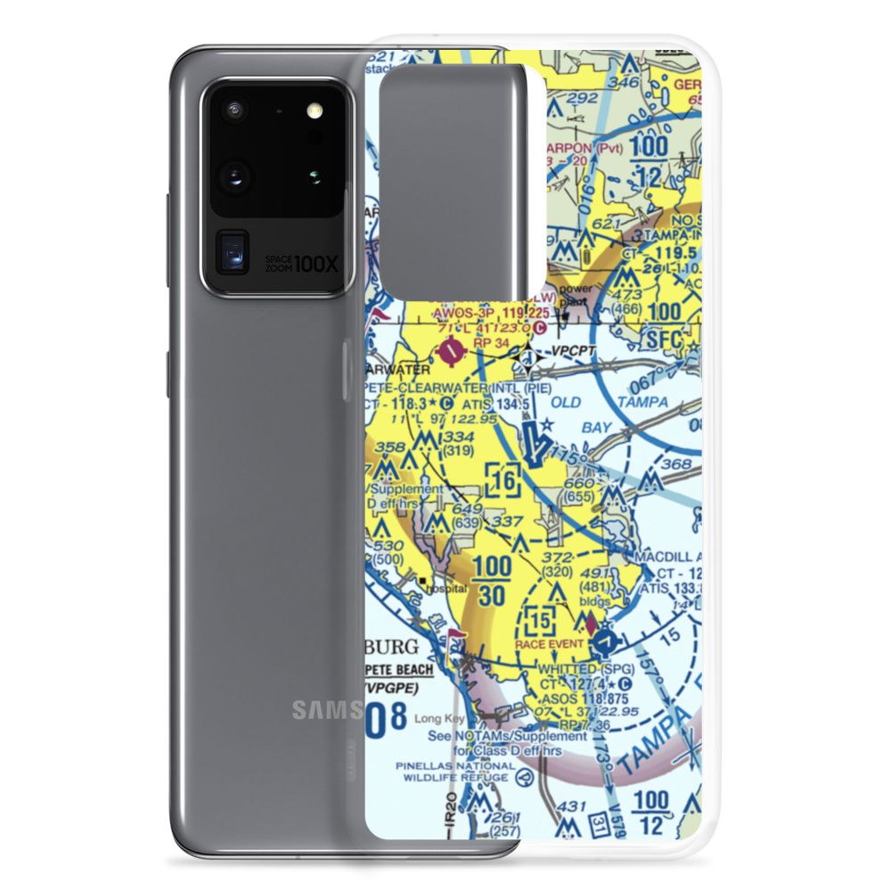 St Petersburg Clearwater International Airport (PIE) VFR Sectional Samsung Case Samsung Galaxy S20 Ultra model shown
