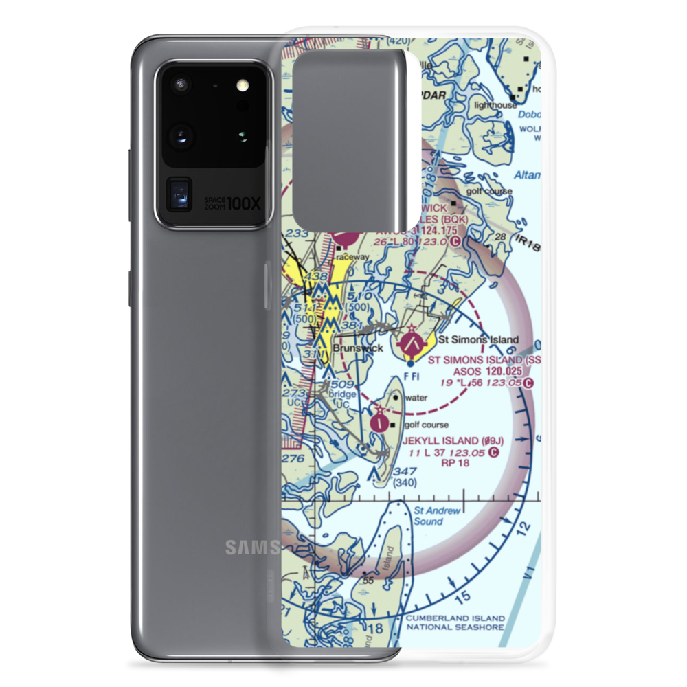 St Simons Island Airport (SSI) VFR Sectional Samsung Case Samsung Galaxy S20 Ultra model shown