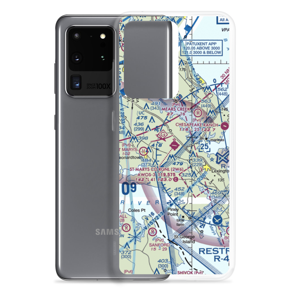 St. Mary's County Regional Airport (2W6) VFR Sectional Samsung Case Samsung Galaxy S20 Ultra model shown