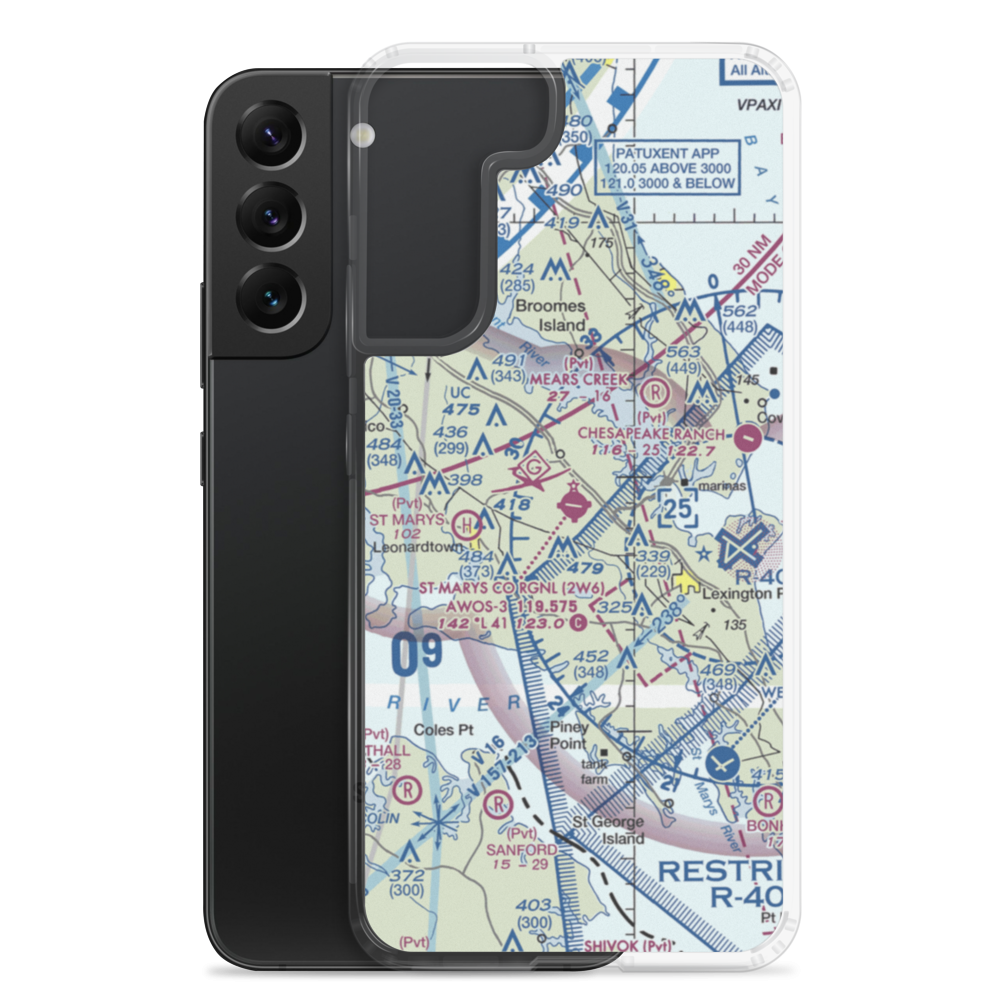 St. Mary's County Regional Airport (2W6) VFR Sectional Samsung Case Samsung Galaxy S22 Plus model shown