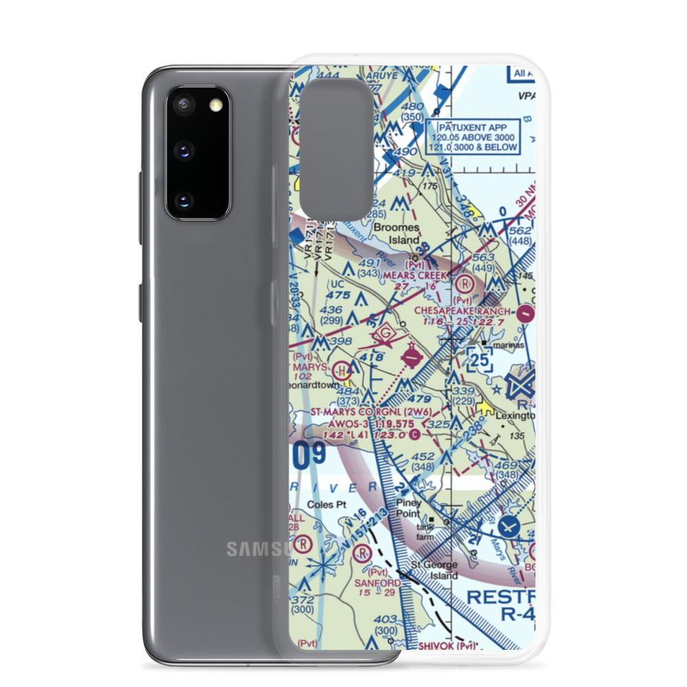 St. Mary's County Regional Airport (2W6) VFR Sectional Samsung Case Samsung Galaxy S20 model shown