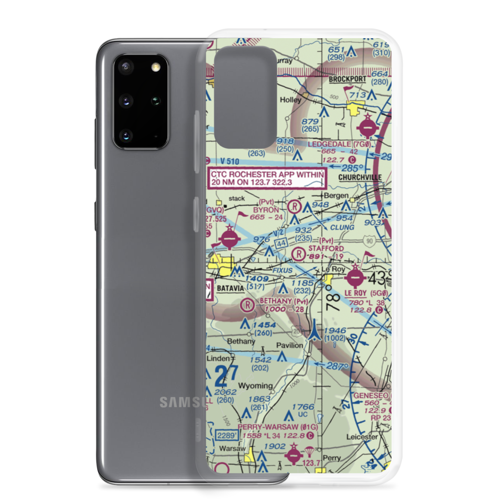 Stafford Airport (20NY) VFR Sectional Samsung Case Samsung Galaxy S20 Plus model shown