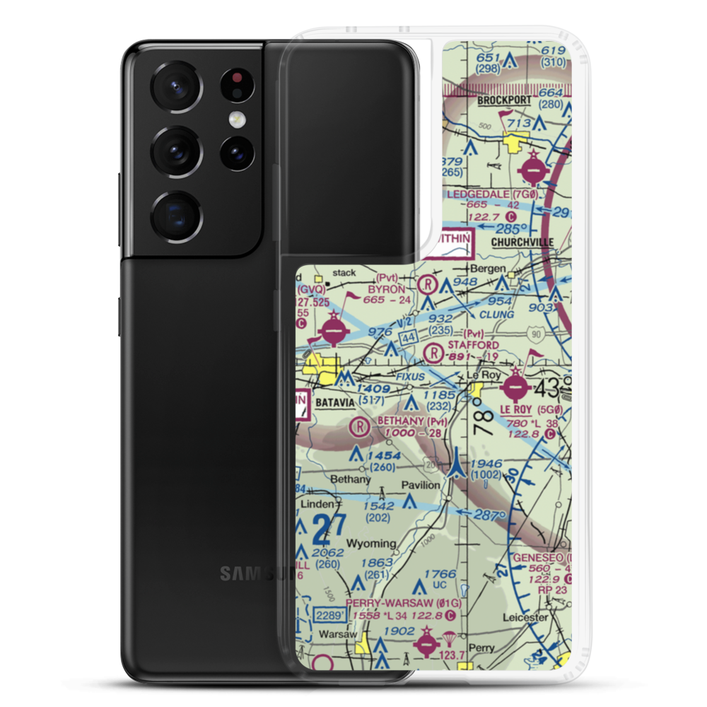 Stafford Airport (20NY) VFR Sectional Samsung Case Samsung Galaxy S21 Ultra model shown