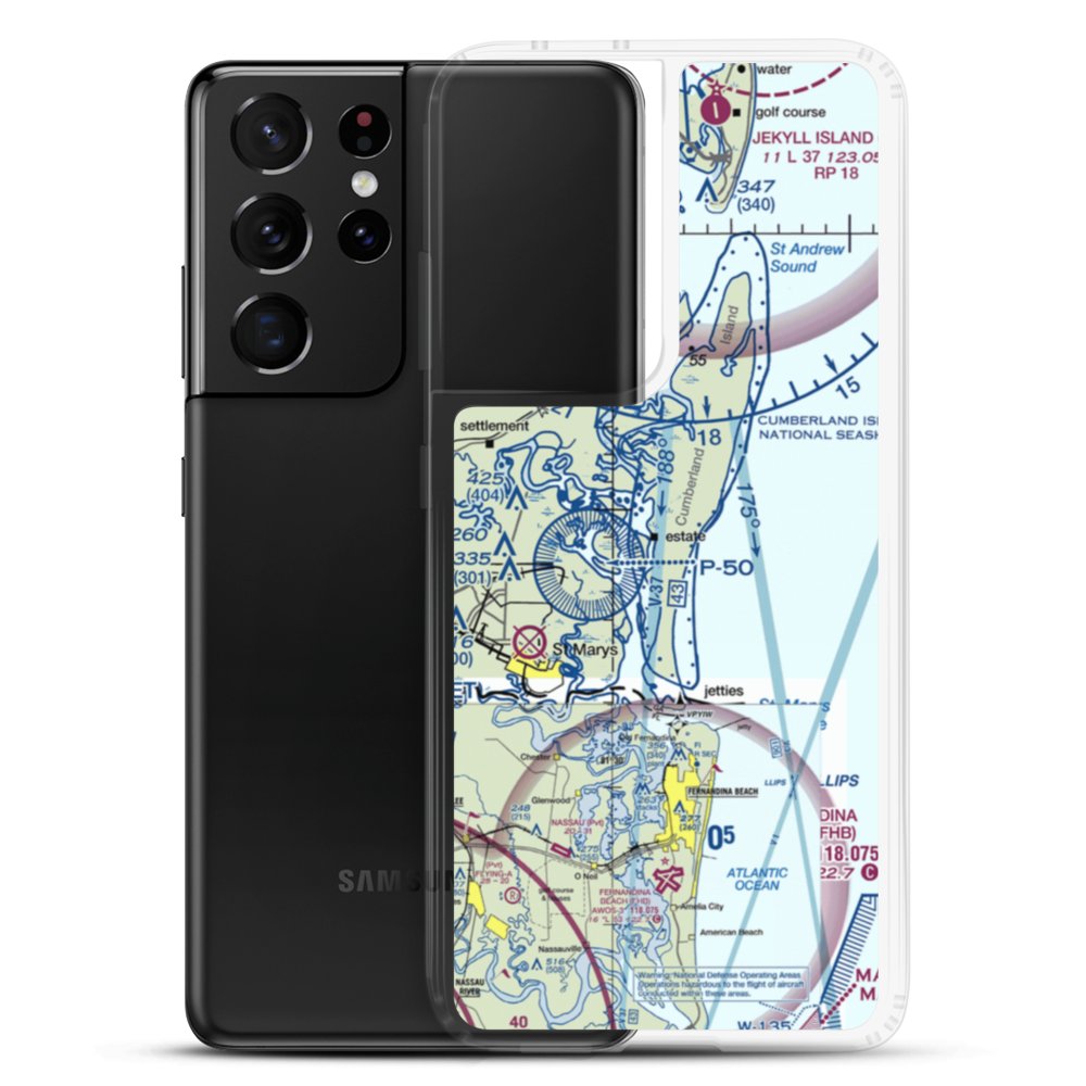 Stafford Airport (GA20) VFR Sectional Samsung Case Samsung Galaxy S21 Ultra model shown