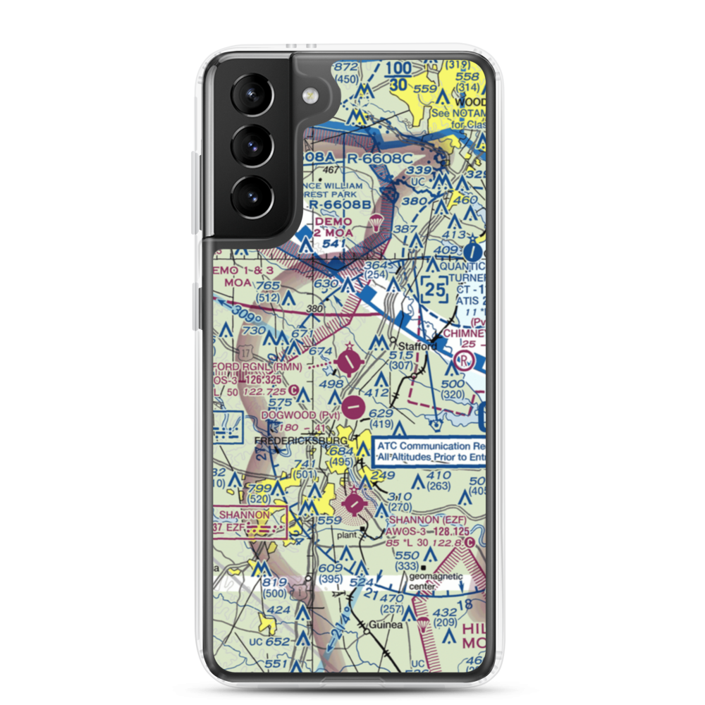 Stafford Regional Airport (RMN) VFR Sectional Samsung Case Samsung Galaxy S21 Plus model shown