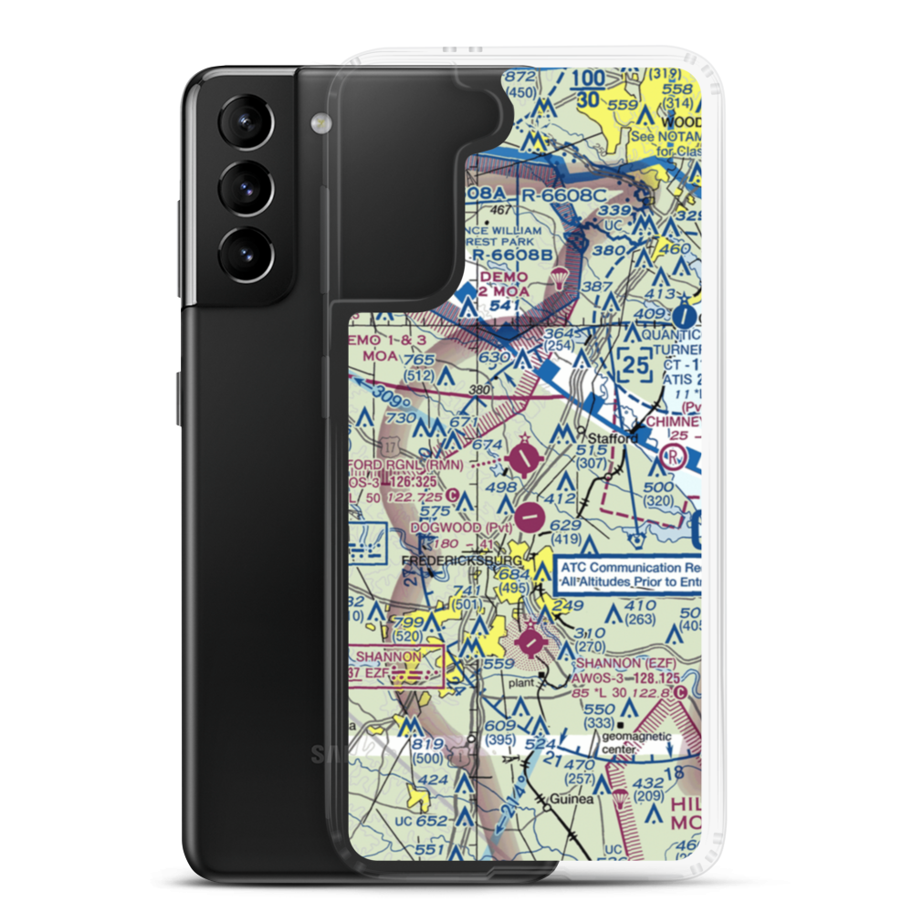 Stafford Regional Airport (RMN) VFR Sectional Samsung Case Samsung Galaxy S21 Plus model shown