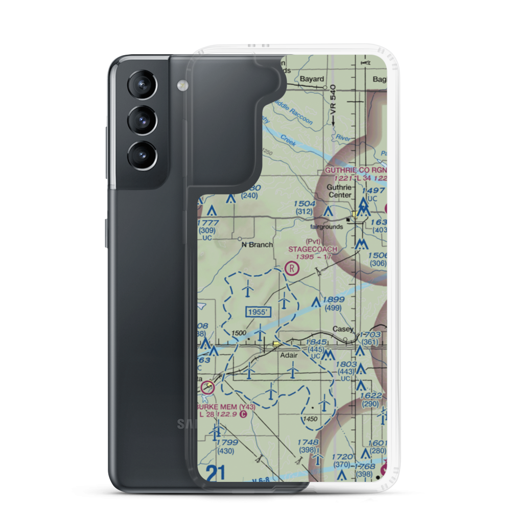 Stagecoach Airport (IA43) VFR Sectional Samsung Case Samsung Galaxy S21 model shown