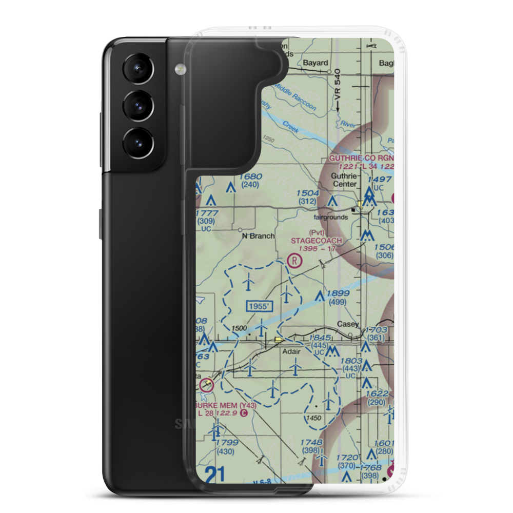 Stagecoach Airport (IA43) VFR Sectional Samsung Case Samsung Galaxy S21 Plus model shown