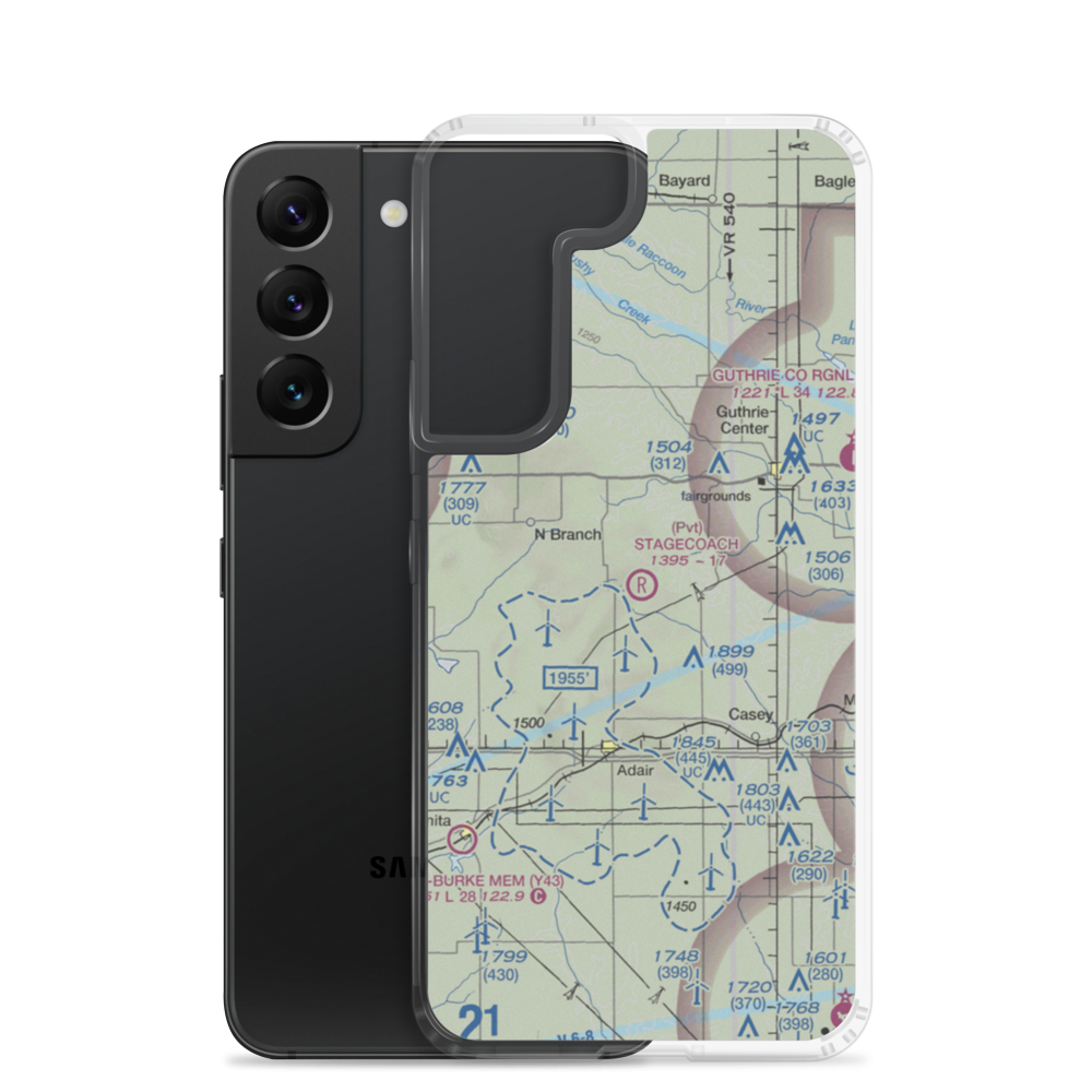 Stagecoach Airport (IA43) VFR Sectional Samsung Case Samsung Galaxy S22 model shown