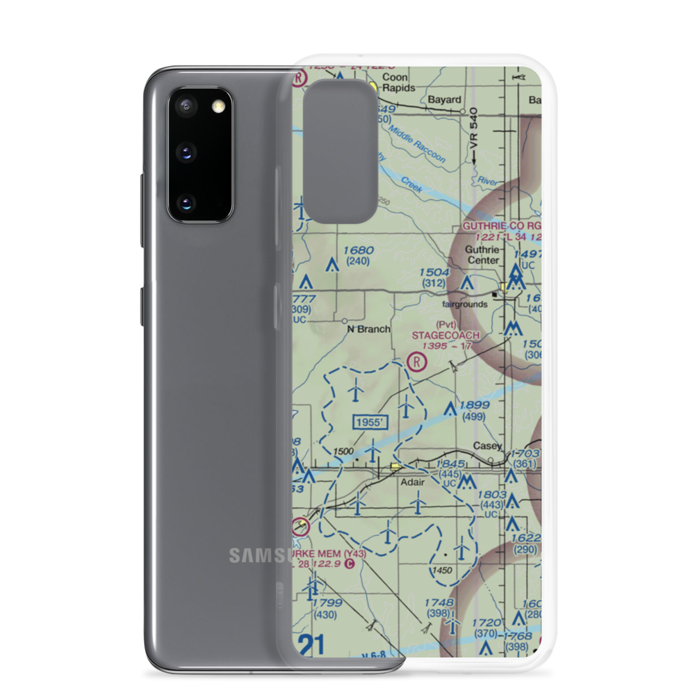 Stagecoach Airport (IA43) VFR Sectional Samsung Case Samsung Galaxy S20 model shown
