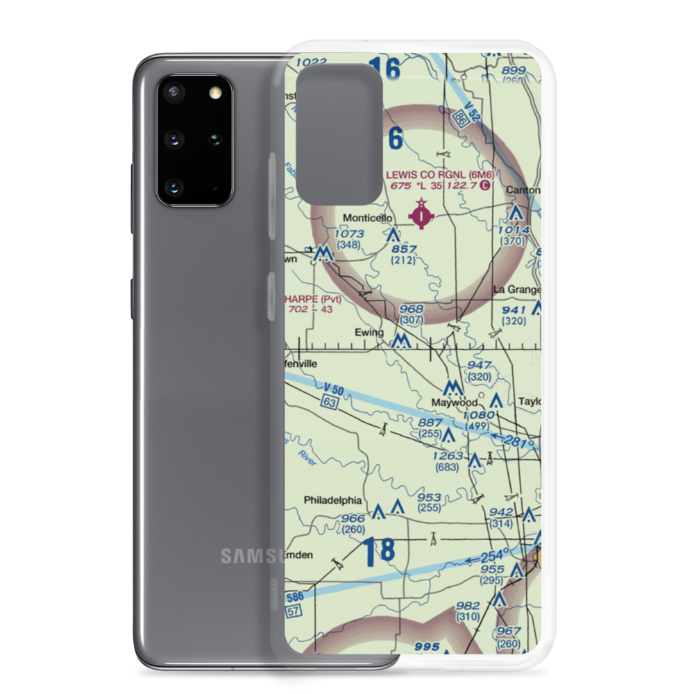 Staggs Airport (78MO) VFR Sectional Samsung Case Samsung Galaxy S20 Plus model shown