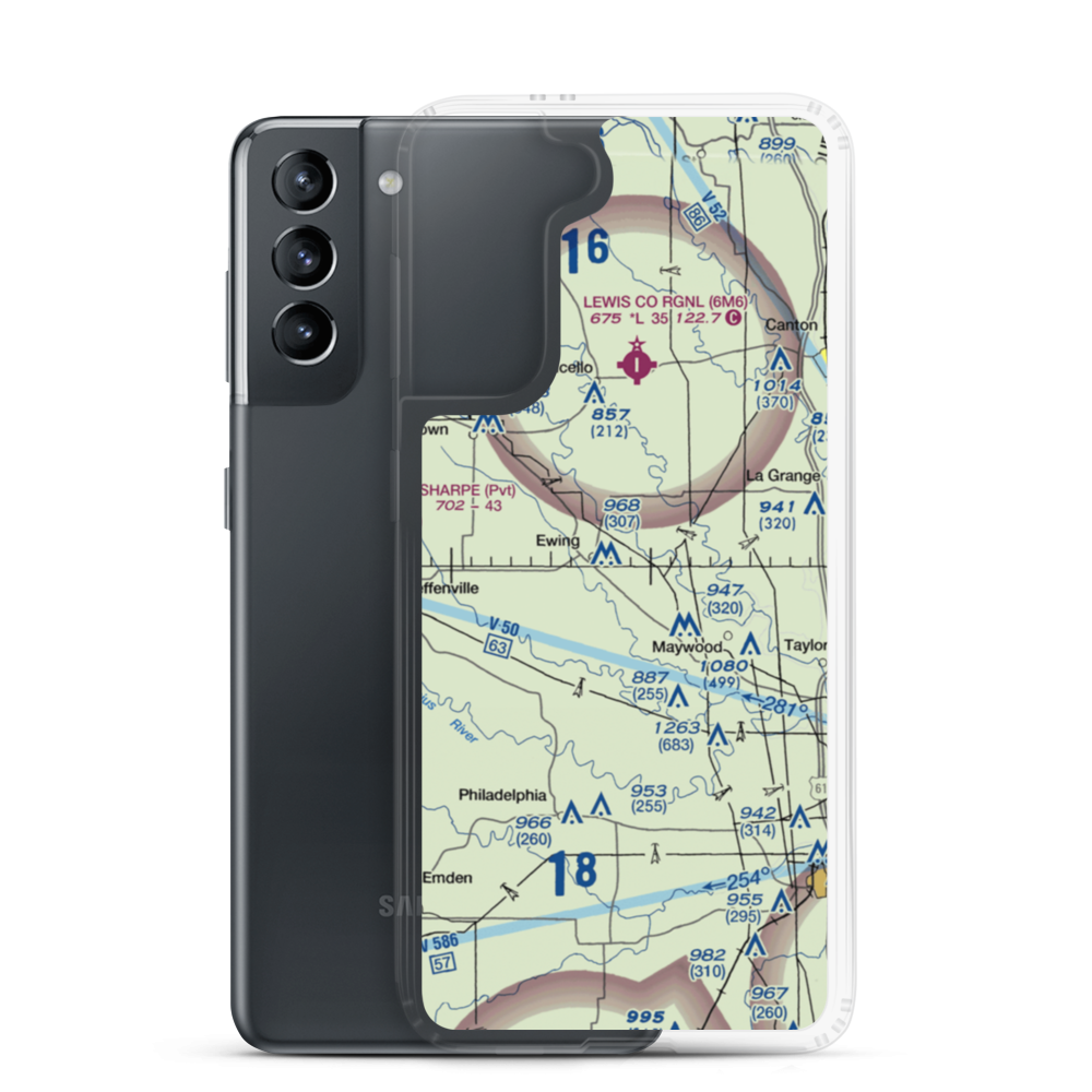 Staggs Airport (78MO) VFR Sectional Samsung Case Samsung Galaxy S21 model shown