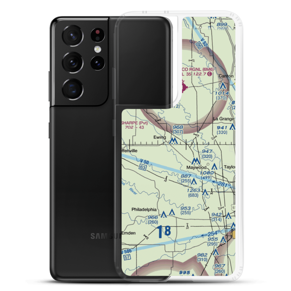 Staggs Airport (78MO) VFR Sectional Samsung Case Samsung Galaxy S21 Ultra model shown
