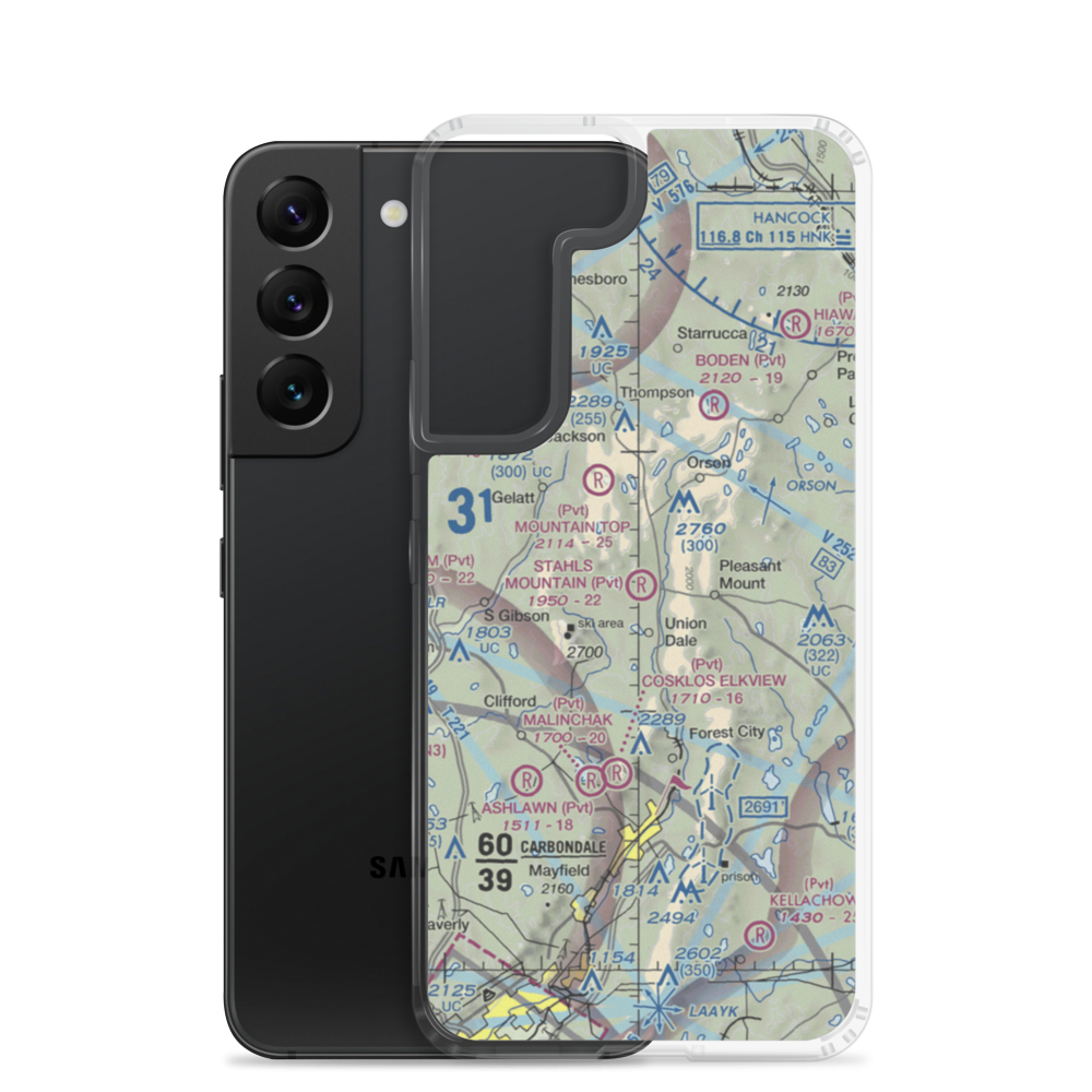 Stahl's Mountain Airport (3PN7) VFR Sectional Samsung Case Samsung Galaxy S22 model shown