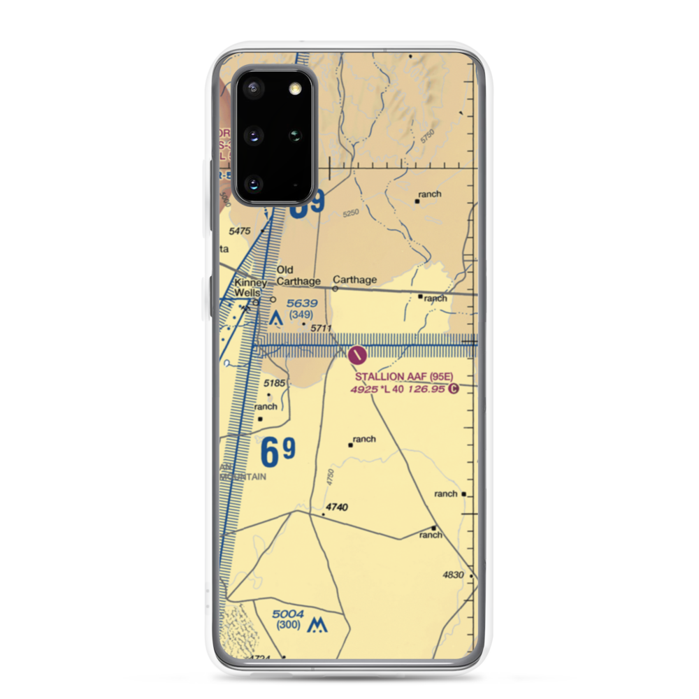 Stallion Army Air Field (95E) VFR Sectional Samsung Case Samsung Galaxy S20 Plus model shown