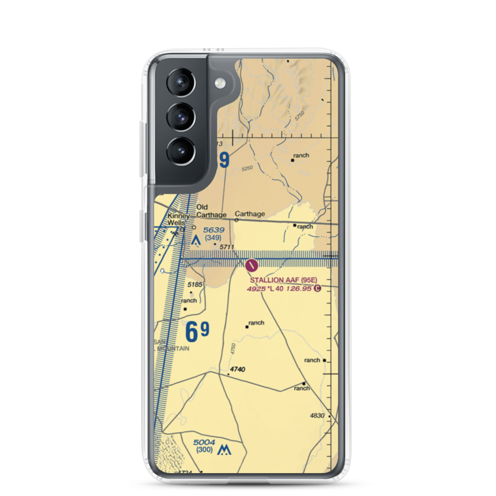 Stallion Army Air Field (95E) VFR Sectional Samsung Case Samsung Galaxy S21 model shown