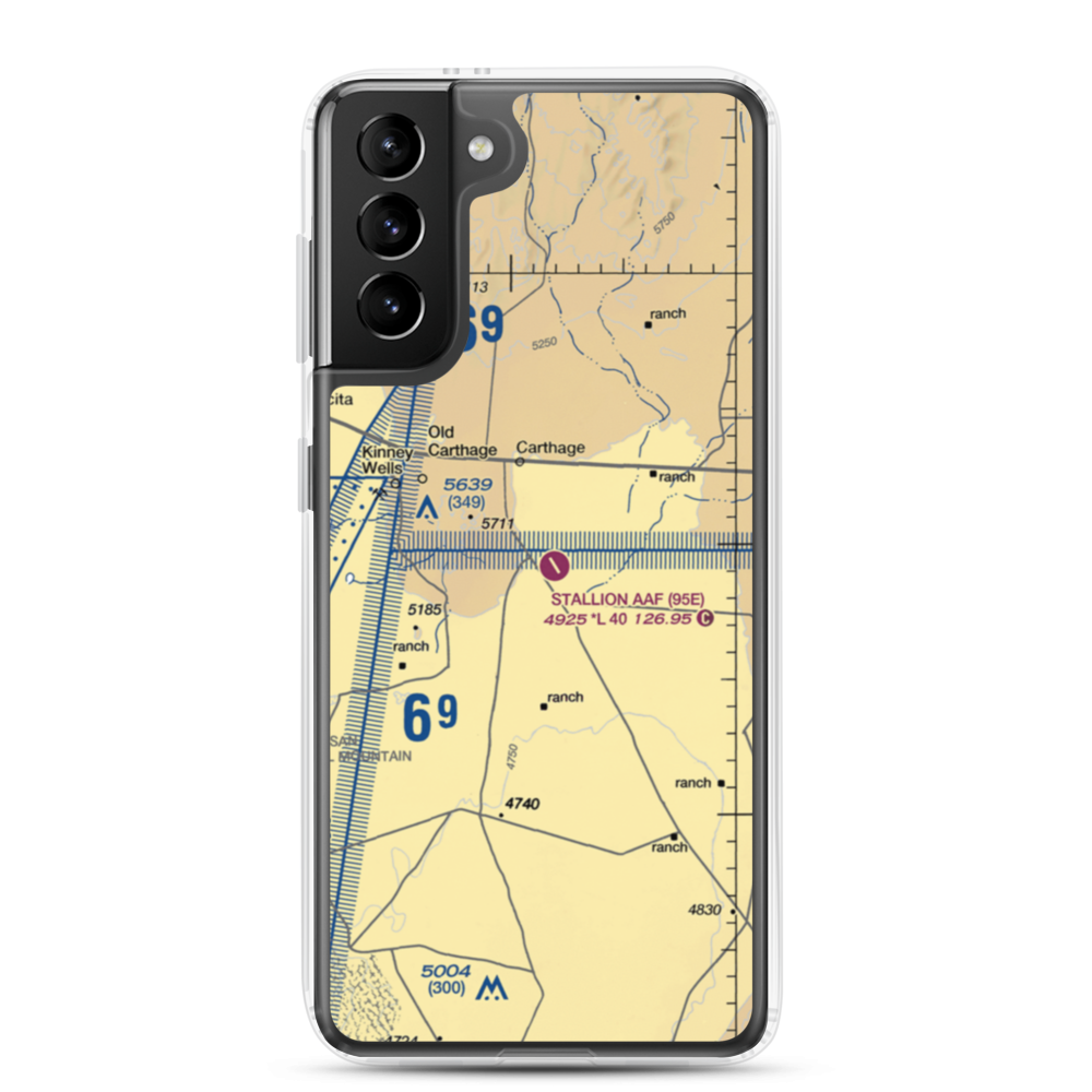 Stallion Army Air Field (95E) VFR Sectional Samsung Case Samsung Galaxy S21 Plus model shown