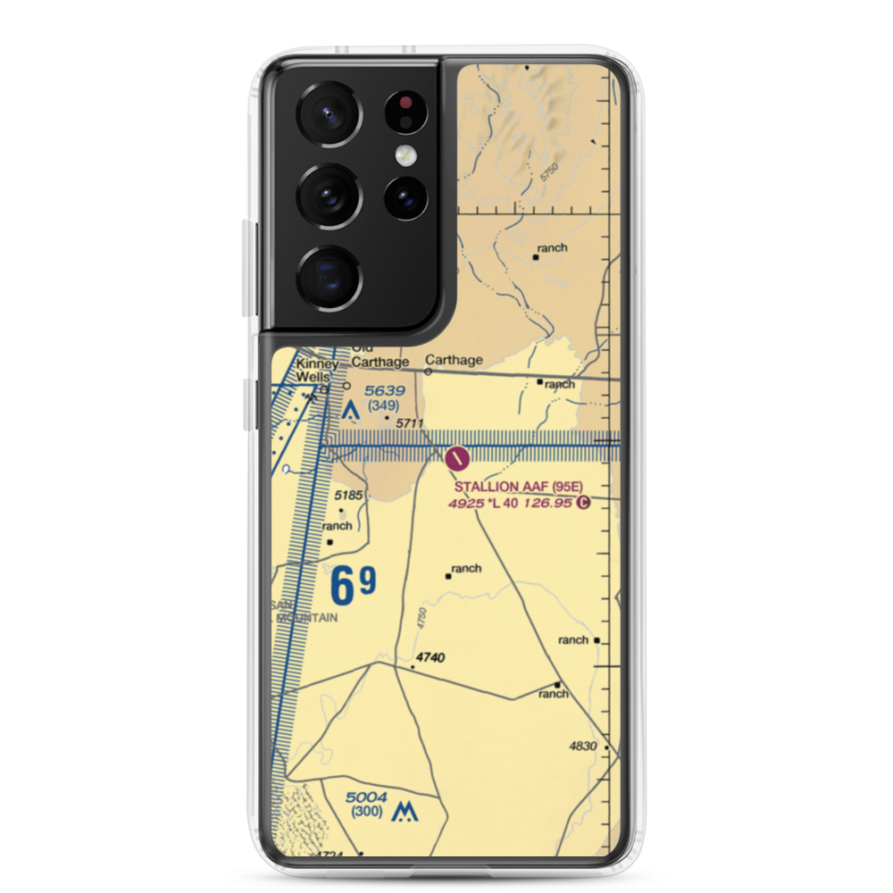 Stallion Army Air Field (95E) VFR Sectional Samsung Case Samsung Galaxy S21 Ultra model shown