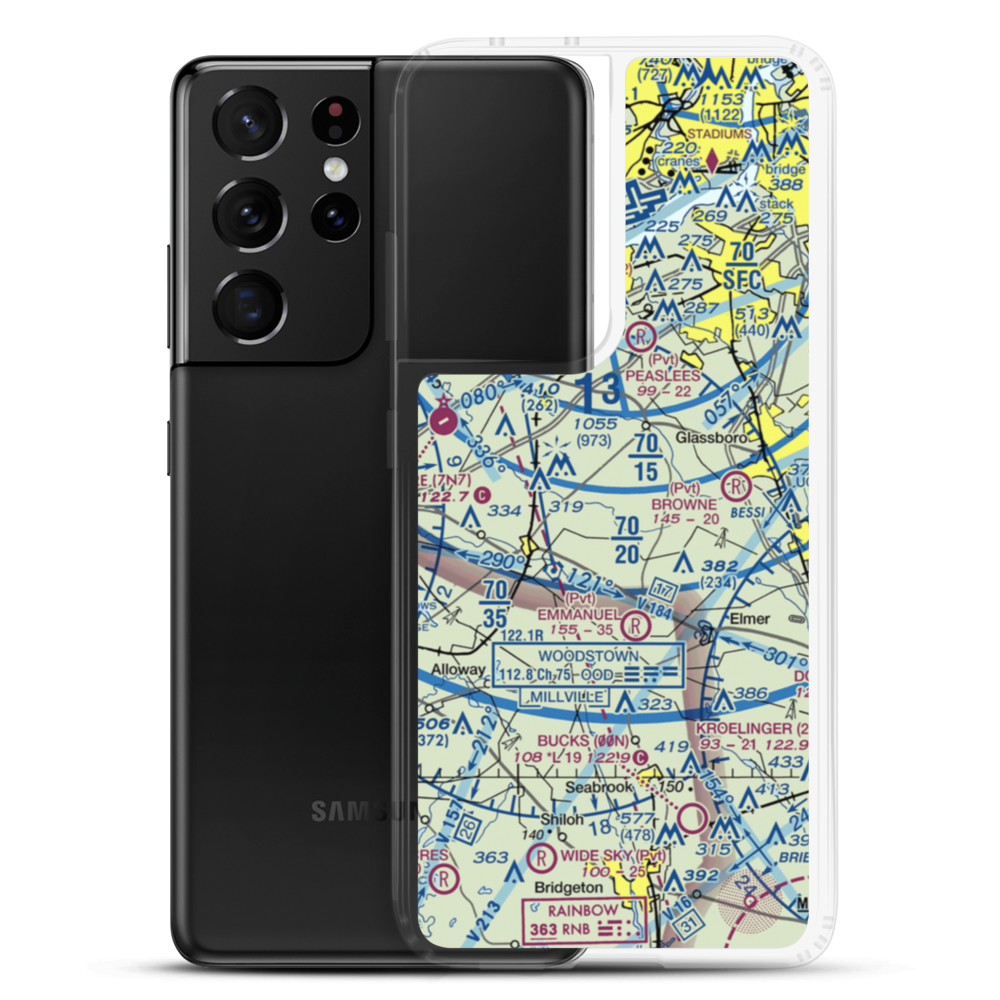 Stallone Airport (9NJ5) VFR Sectional Samsung Case Samsung Galaxy S21 Ultra model shown