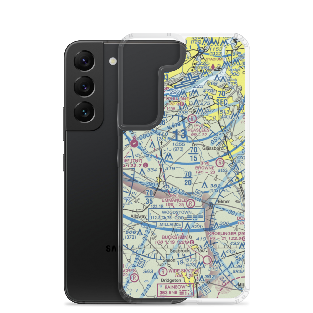 Stallone Airport (9NJ5) VFR Sectional Samsung Case Samsung Galaxy S22 model shown