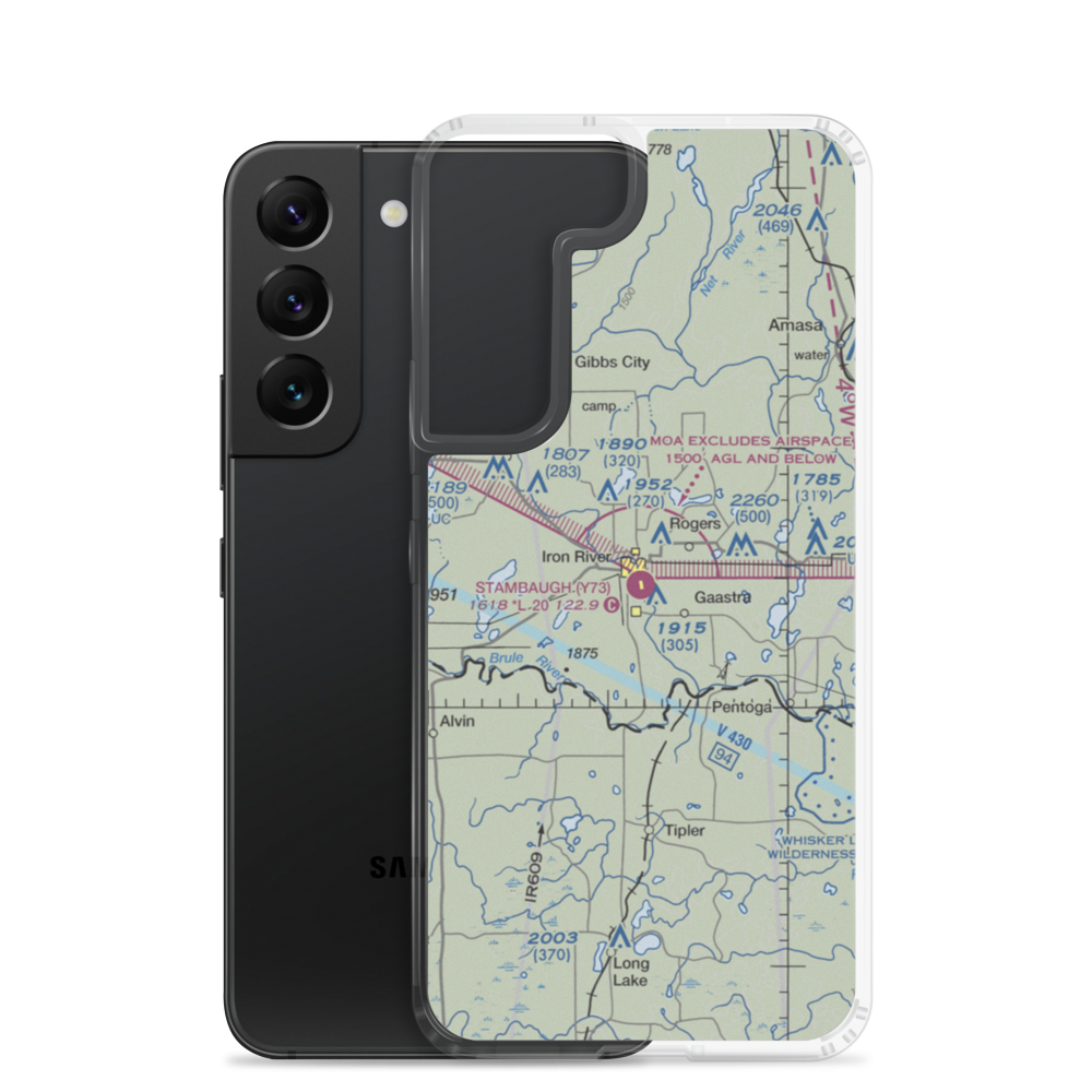 Stambaugh Airport (Y73) VFR Sectional Samsung Case Samsung Galaxy S22 model shown