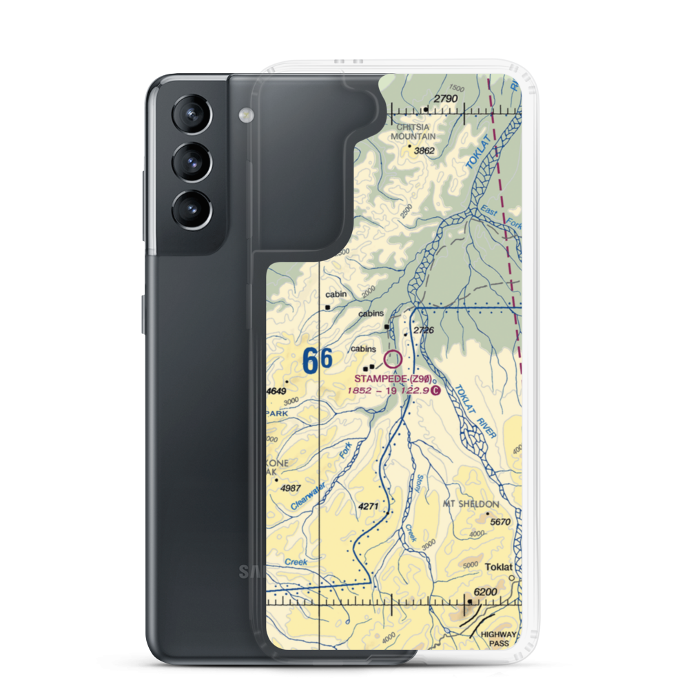 Stampede Airport (Z90) VFR Sectional Samsung Case Samsung Galaxy S21 model shown