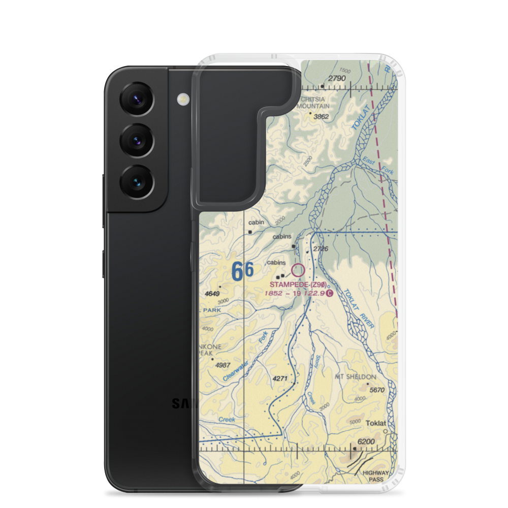 Stampede Airport (Z90) VFR Sectional Samsung Case Samsung Galaxy S22 model shown