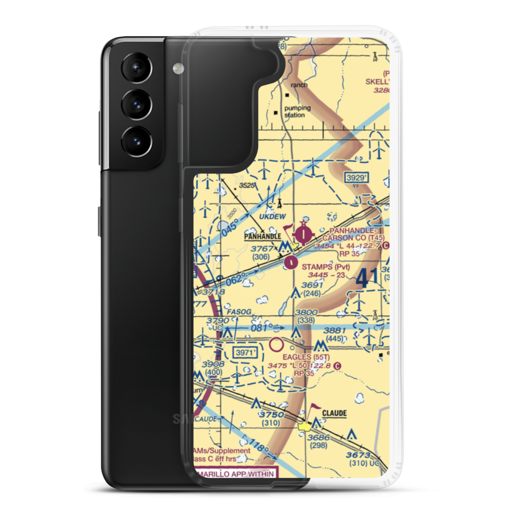 Stamps Field (3TE5) VFR Sectional Samsung Case Samsung Galaxy S21 Plus model shown