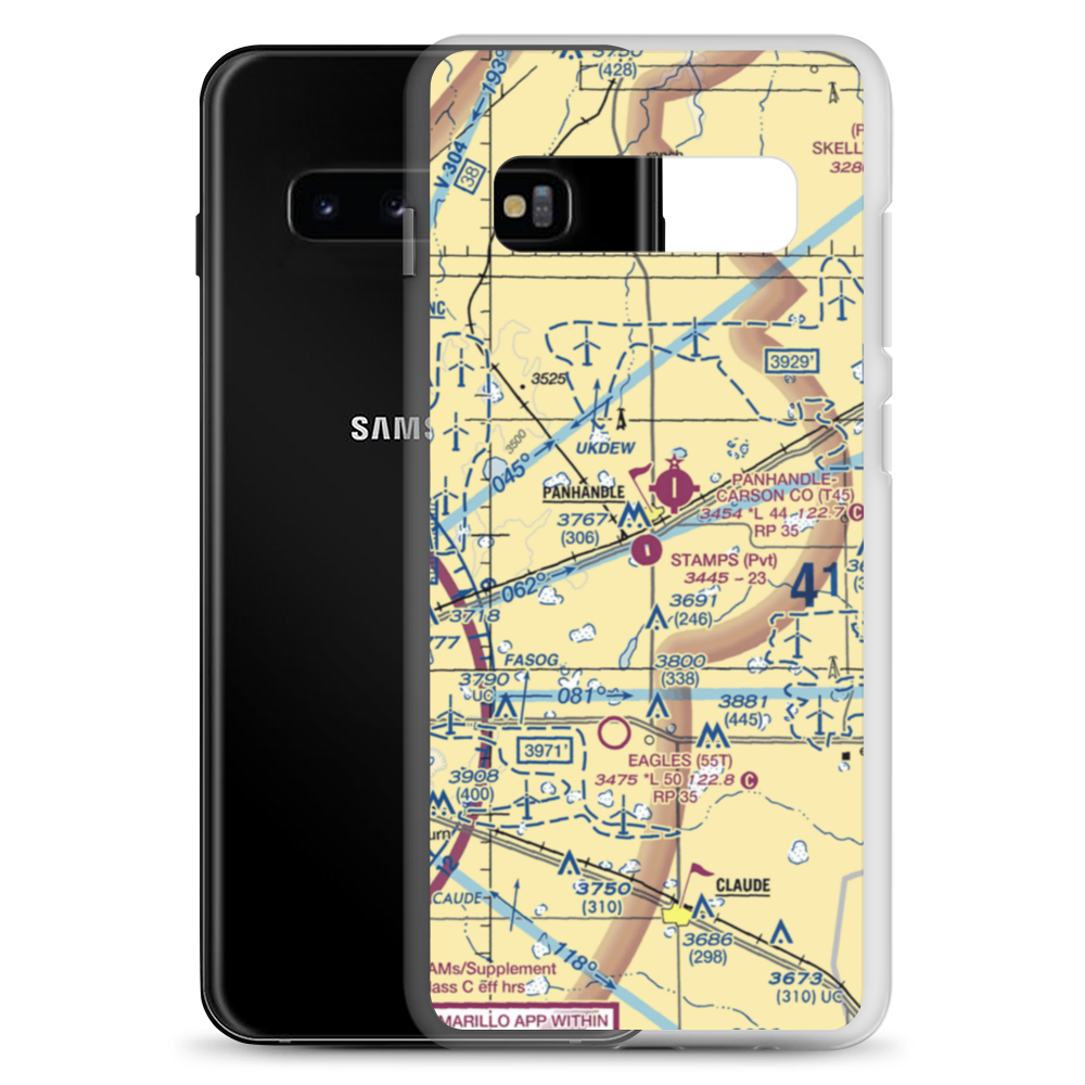 Stamps Field (3TE5) VFR Sectional Samsung Case Samsung Galaxy S10+ model shown