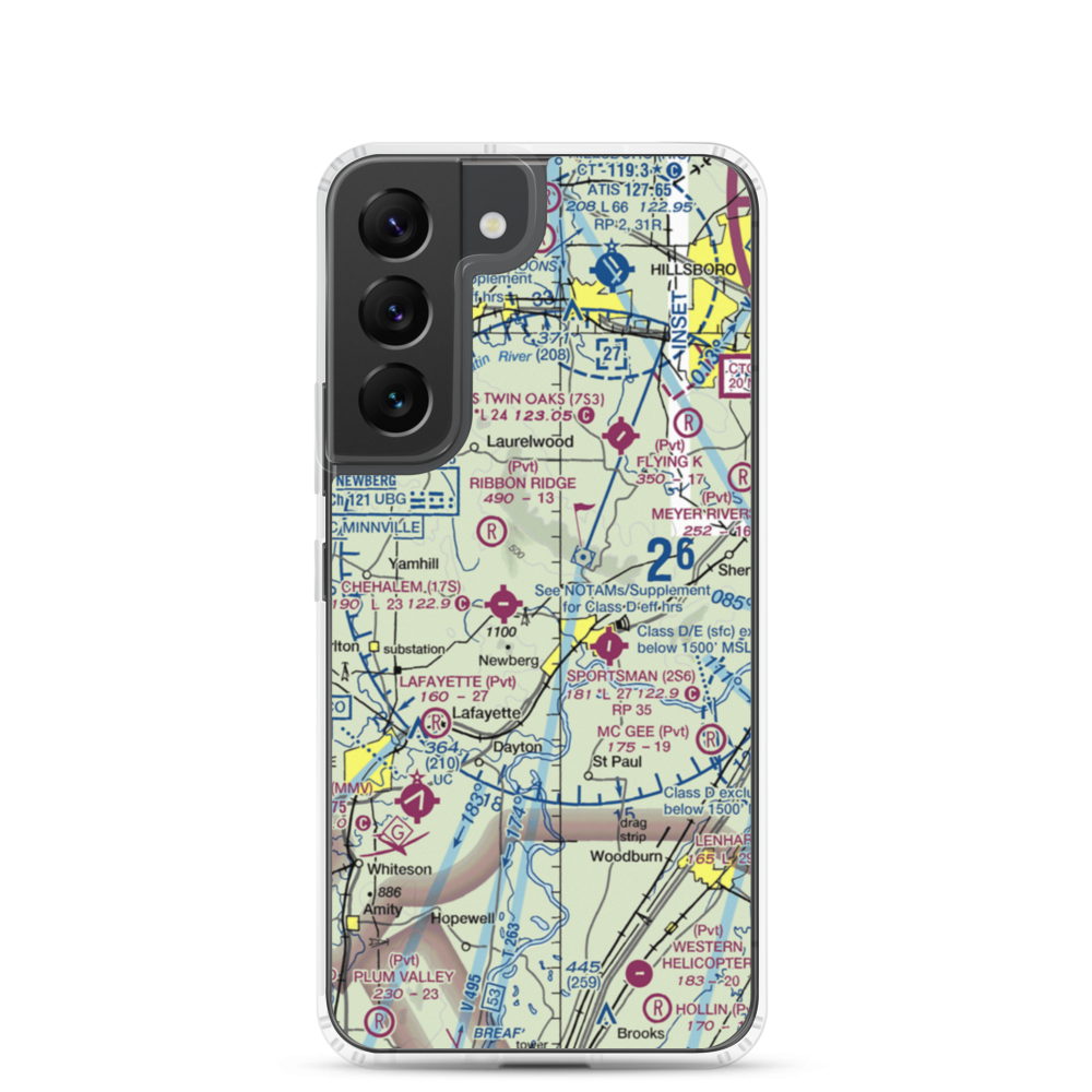 Stan Jost Airport (74OR) VFR Sectional Samsung Case Samsung Galaxy S22 model shown