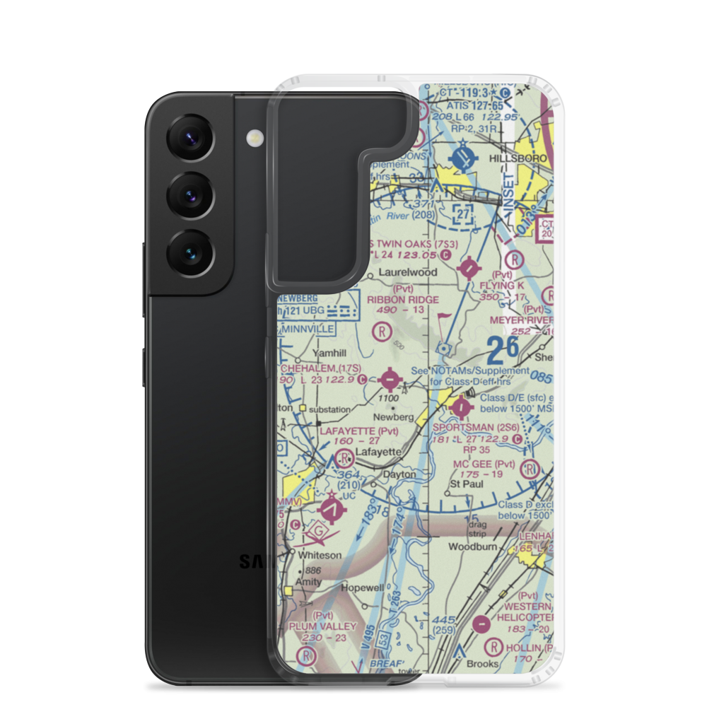 Stan Jost Airport (74OR) VFR Sectional Samsung Case Samsung Galaxy S22 model shown