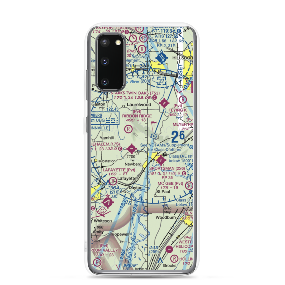Stan Jost Airport (74OR) VFR Sectional Samsung Case Samsung Galaxy S20 model shown