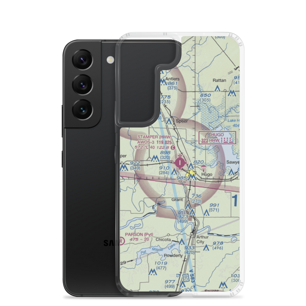Stan Stamper Municipal Airport (HHW) VFR Sectional Samsung Case Samsung Galaxy S22 model shown