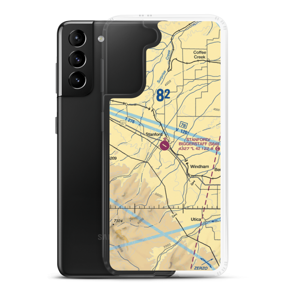 Stanford Airport/Biggerstaff Field (S64) VFR Sectional Samsung Case Samsung Galaxy S21 Plus model shown