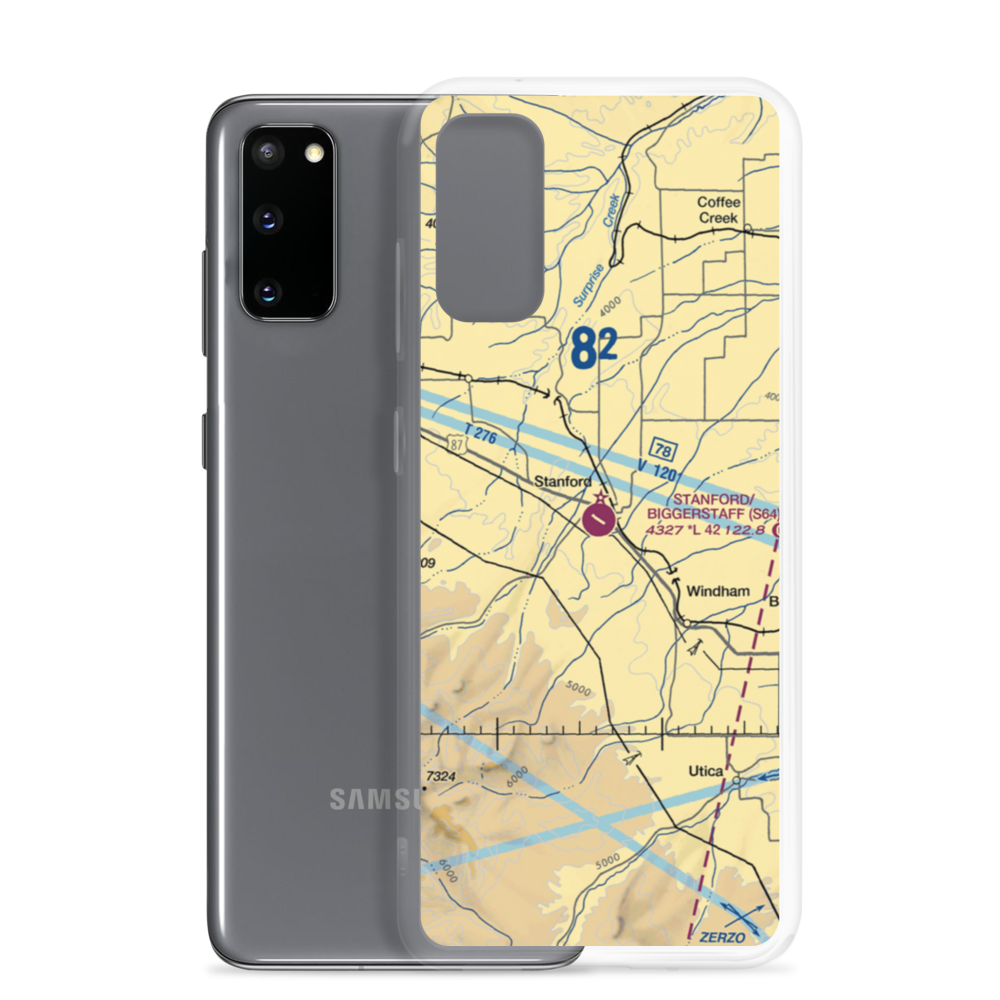 Stanford Airport/Biggerstaff Field (S64) VFR Sectional Samsung Case Samsung Galaxy S20 model shown