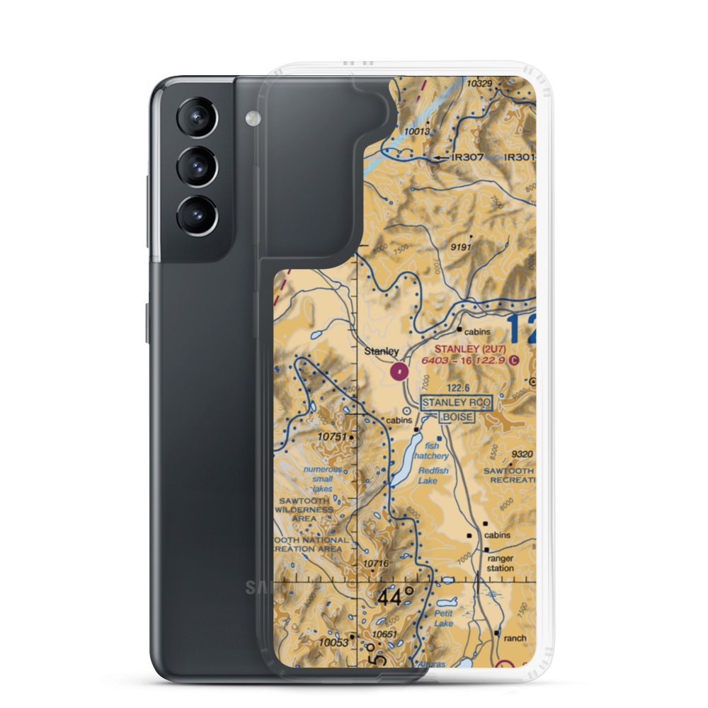 Stanley Airport (2U7) VFR Sectional Samsung Case Samsung Galaxy S21 model shown